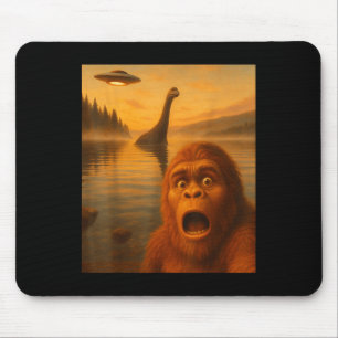 Alfombrilla De Ratón Regalo de Bigfoot Selfie con alienígena ovni de Lo