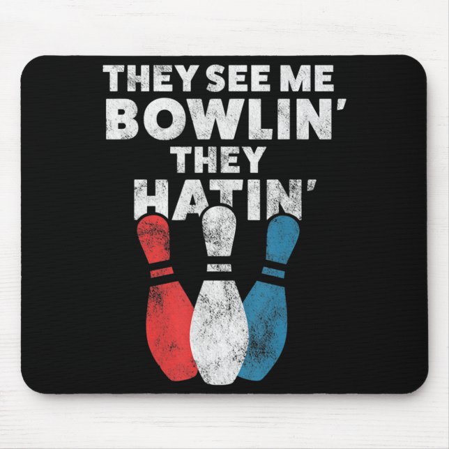 Alfombrilla De Ratón Regalo De Boliche Divertido Para Hombres, Mujeres  (Frente)