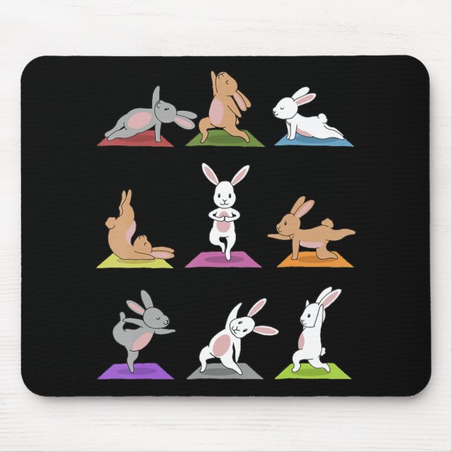 Alfombrilla De Ratón Regalo de conejo | Yoga Bunny En Deportes De Yoga  (Frente)