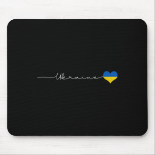 Alfombrilla De Ratón Regalo de corazón de bandera de firma de Ucrania -