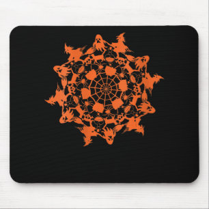 Alfombrilla De Ratón Regalo de cráneo de fantasma de halloween Mandala
