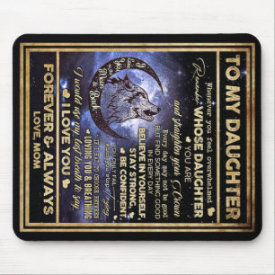 Alfombrilla De Ratón Regalo de cumpleaños de mi hija Wolf, regalo graci