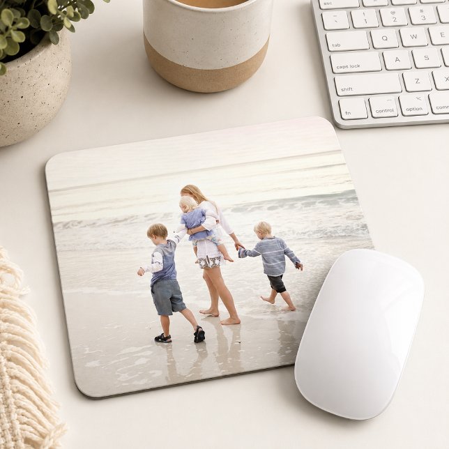 Alfombrilla de ratón | Regalo de escritorio con fo (Custom photo mouse pad for family pictures, pet portraits, travel memories, and desk decor)