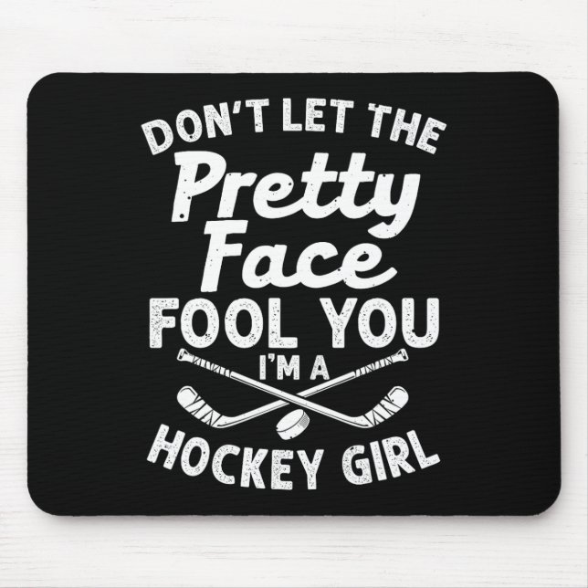 Alfombrilla De Ratón Regalo De Hockey De Chica Divertido Para Mujeres J (Frente)
