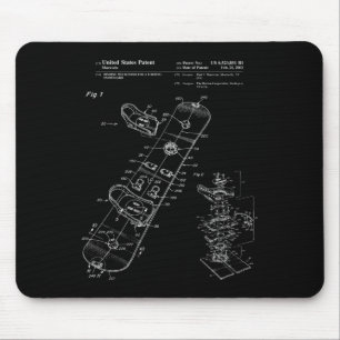 Alfombrilla De Ratón Regalo de impresión de patente de snowboard de épo