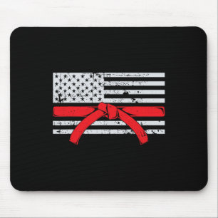 Alfombrilla De Ratón Regalo de karate de la bandera americana Comt de T
