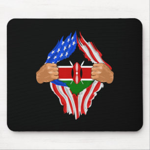 Alfombrilla De Ratón Regalo de la bandera de Kenia, sangre keniana dent