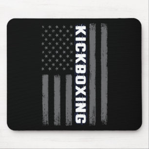 Alfombrilla De Ratón Regalo de la bandera estadounidense de kickboxing 
