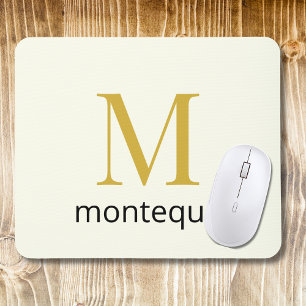 Alfombrilla De Ratón Regalo de Lujo Personalizado con Monograma Cream G