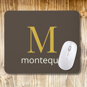 Alfombrilla De Ratón Regalo de Lujo Personalizado con Monograma en Taup