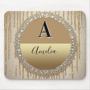 Alfombrilla De Ratón Regalo de Monograma de Oro Personalizado para Boda