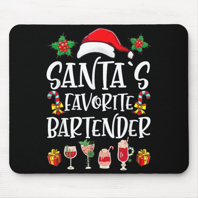 Alfombrilla De Ratón Regalo de Navidad para Bartender El Bartender Favo (Frente)