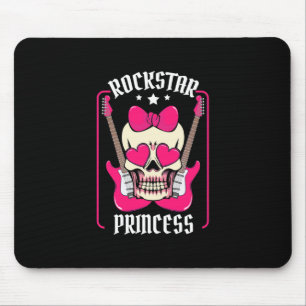 Alfombrilla De Ratón Regalo de Navidad Rockstar Princess Skull