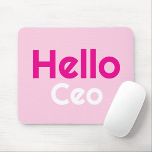 Alfombrilla De Ratón Regalo de niña CEO hola rosa elegante moderno pers