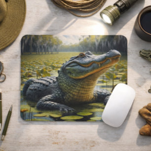 Alfombrilla De Ratón Regalo de Pantano de Cocodrilos para Papá Decoraci