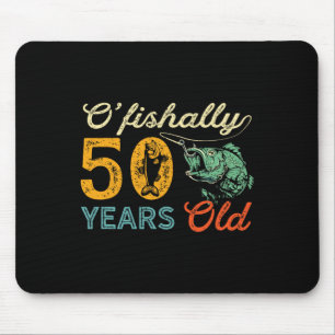 Alfombrilla De Ratón Regalo de pesca de 50 años 50 cumpleaños Guay Cinc