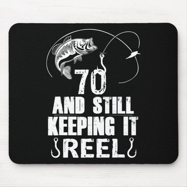 Alfombrilla De Ratón Regalo de pescador de 70 años (Frente)
