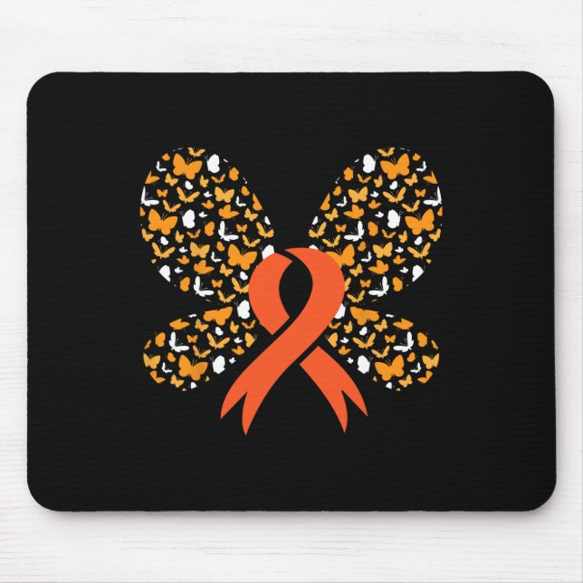 Alfombrilla De Ratón Regalo de sobreviviente de leucemia por mariposa d (Frente)