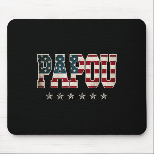 Alfombrilla De Ratón Regalo del Día del Padre Papou Bandera Estadounide