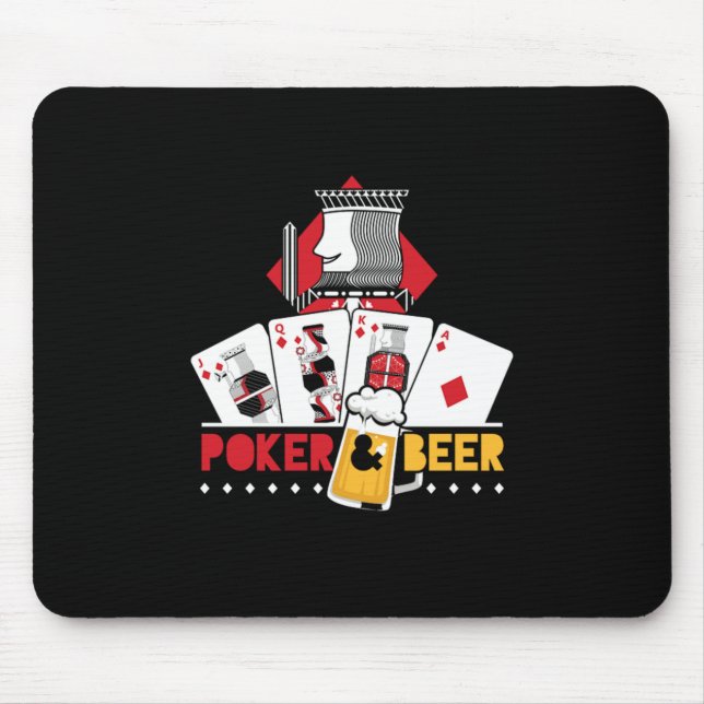 Alfombrilla De Ratón Regalo del jugador de póquer y beer King Tiles Cas (Frente)