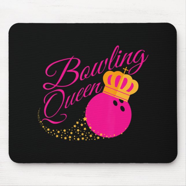 Alfombrilla De Ratón Regalo divertido de Bowling Queen para Chicas Bowl (Frente)