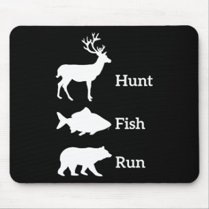 Alfombrilla De Ratón Regalo divertido de caza y pesca, correr, oso