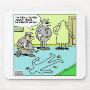Alfombrilla De Ratón Regalo Divertido de Policía Esquema de Tiza y Cole
