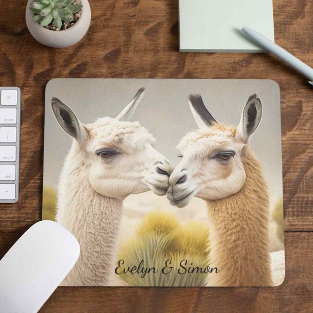 Alfombrilla De Ratón Regalo divertido para parejas que besan llamas (Subido por el creador)