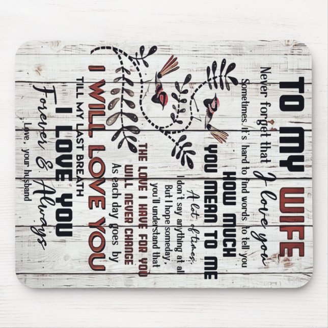 Alfombrilla De Ratón Regalo Para Esposa | A Mi Esposa Carta Amada (Frente)