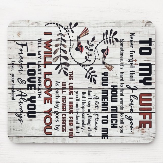 Alfombrilla De Ratón Regalo Para Esposa | A Mi Esposa Carta Amada (Frente)