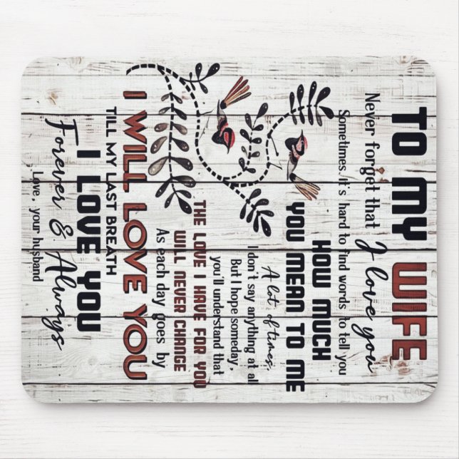 Alfombrilla De Ratón Regalo Para Esposa | A Mi Esposa Carta Amada (Frente)