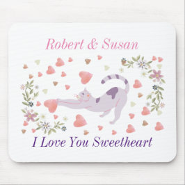 Alfombrilla De Ratón Regalo personalizado de gato lindo de San Valentín