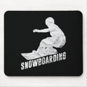 Alfombrilla De Ratón Regalo Retro Snowboard Snowboarder Silhouette Sno