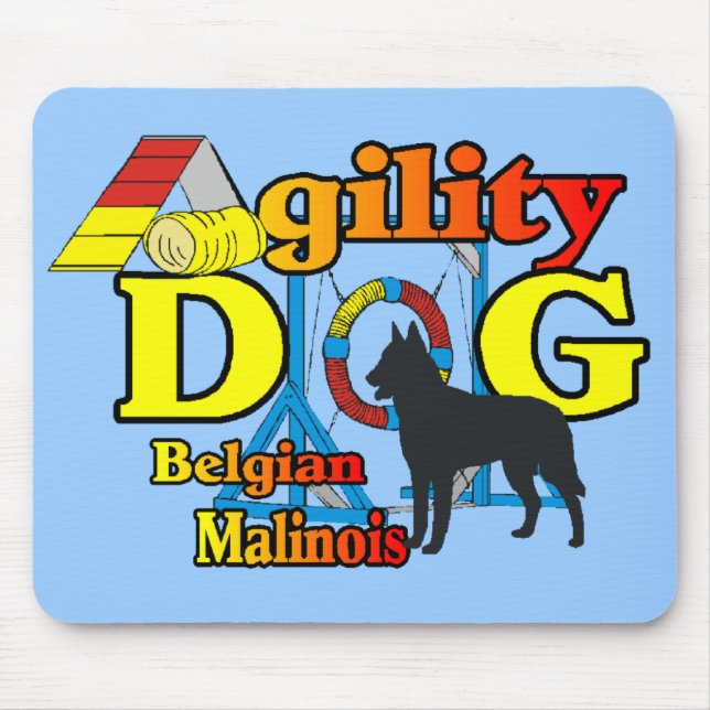 Alfombrilla De Ratón Regalos belgas de Agility Malinois (Frente)
