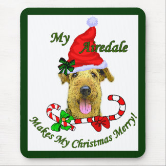 Alfombrilla De Ratón Regalos de Airedale Terrier Navidades