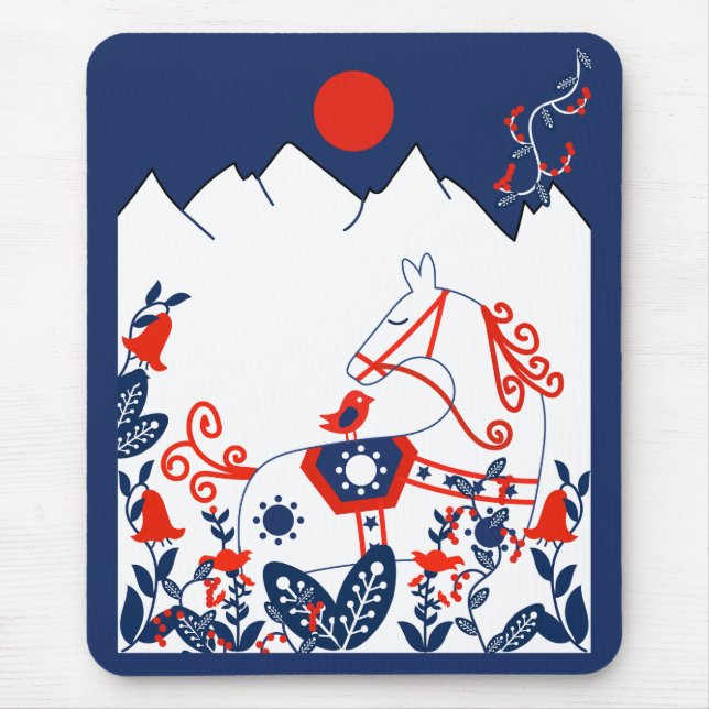 Alfombrilla De Ratón Regalos De Arte Folclórico Sueco Y Finlandés (Frente)