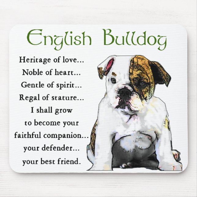 Alfombrilla De Ratón Regalos de Bulldog en inglés (Frente)