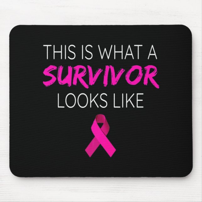 Alfombrilla De Ratón Regalos de Cinta Rosa-Sobreviviente de Conciencia  (Frente)