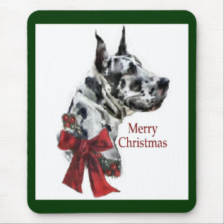 Alfombrilla De Ratón Regalos de los Navidades Harlequin Great Dane