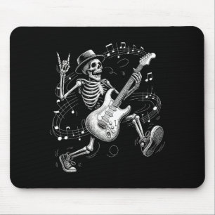 Alfombrilla De Ratón Regalos de música de esqueleto tocando la guitarra
