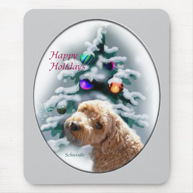 Alfombrilla De Ratón Regalos de Navidad para Schnoodle (Frente)