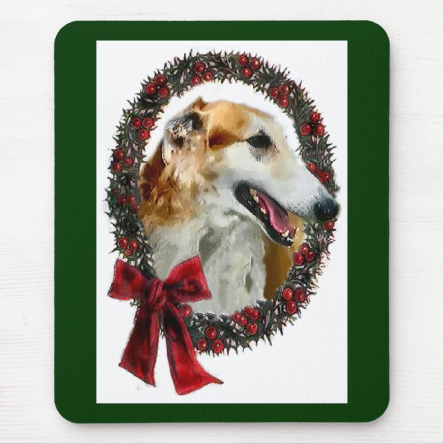 Alfombrilla De Ratón Regalos de Navidades de Borzoi (Frente)