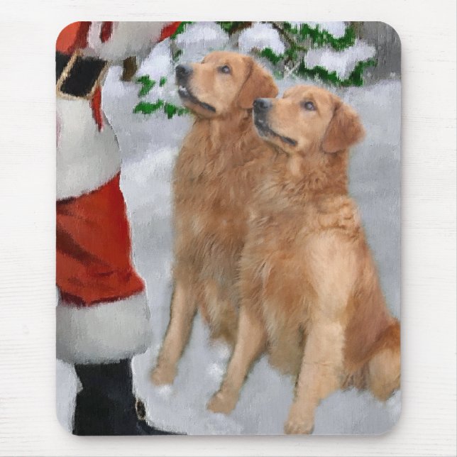 Alfombrilla De Ratón Regalos de Navidades de Golden Retriever (Frente)
