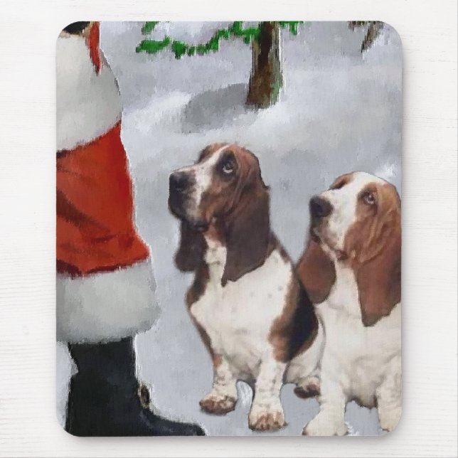 Alfombrilla De Ratón Regalos de Navidades de Hound Basset (Frente)