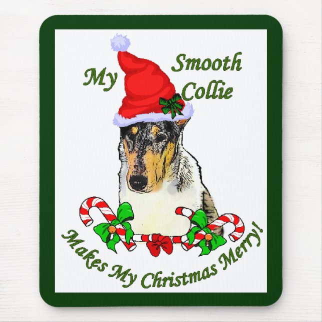 Alfombrilla De Ratón Regalos de Navidades de Smooth Collie (Frente)