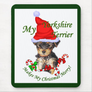 Alfombrilla De Ratón Regalos de Navidades Terrier de Yorkshire