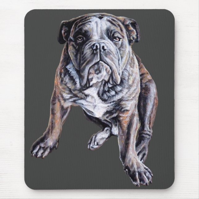 Alfombrilla De Ratón Regalos de Personalizados de Bulldog inglés de Art (Frente)
