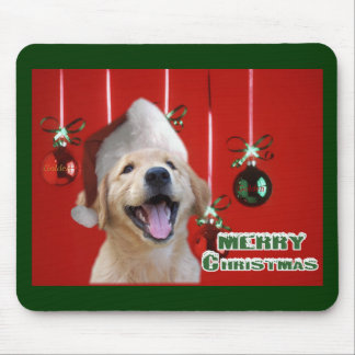 Alfombrilla De Ratón Regalos de tarjetas de Navidades de Golden Retriev
