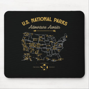 Alfombrilla De Ratón Regalos del mapa de 62 parques nacionales Nosotros