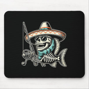 Alfombrilla De Ratón Regalos divertidos de sombrero de pescado esquelet